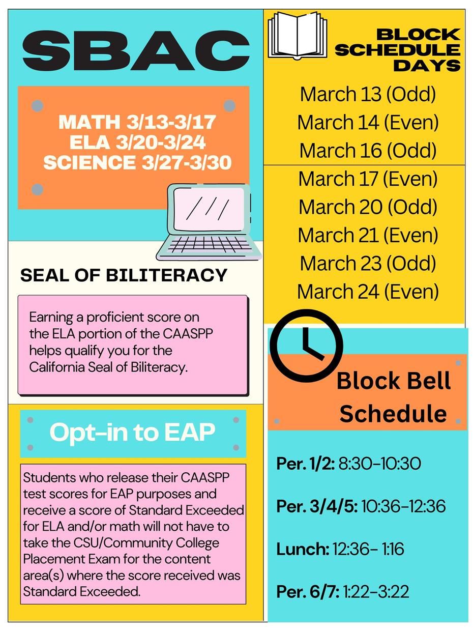  SBAC Testing Reminder